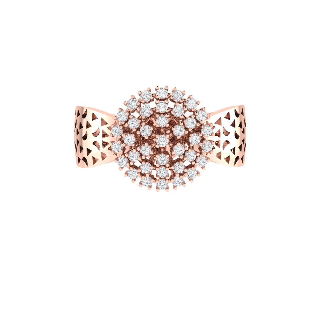 Diamtrendz 925 sterling silver rose gold plated cubic zirconia cluster ring