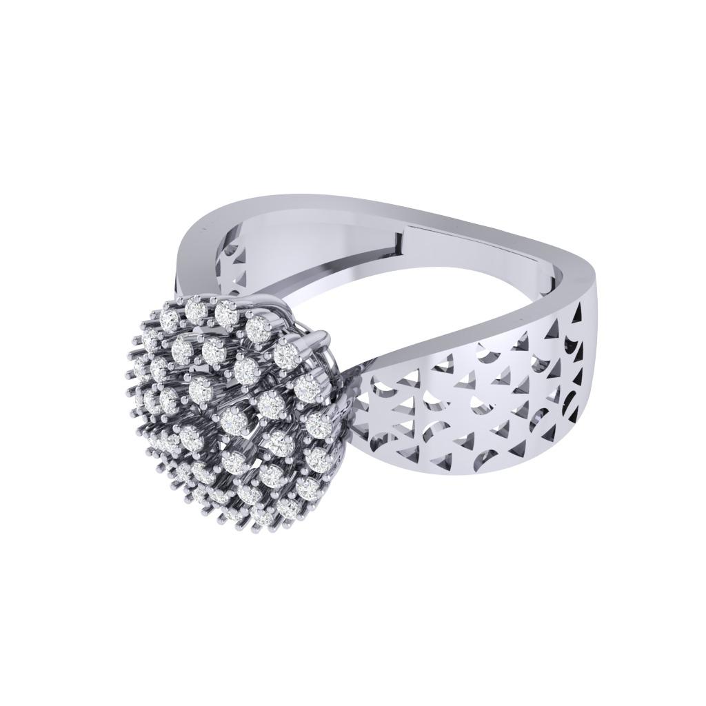 Diamtrendz 925 sterling silver white gold plated cubic zirconia cluster ring