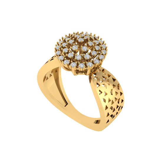 Diamtrendz 925 sterling silver yellow gold plated cubic zirconia cluster ring