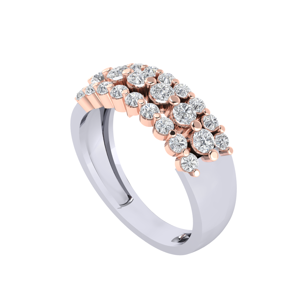 Diamtrendz 925 sterling silver rose gold plated cubic zirconia band ring
