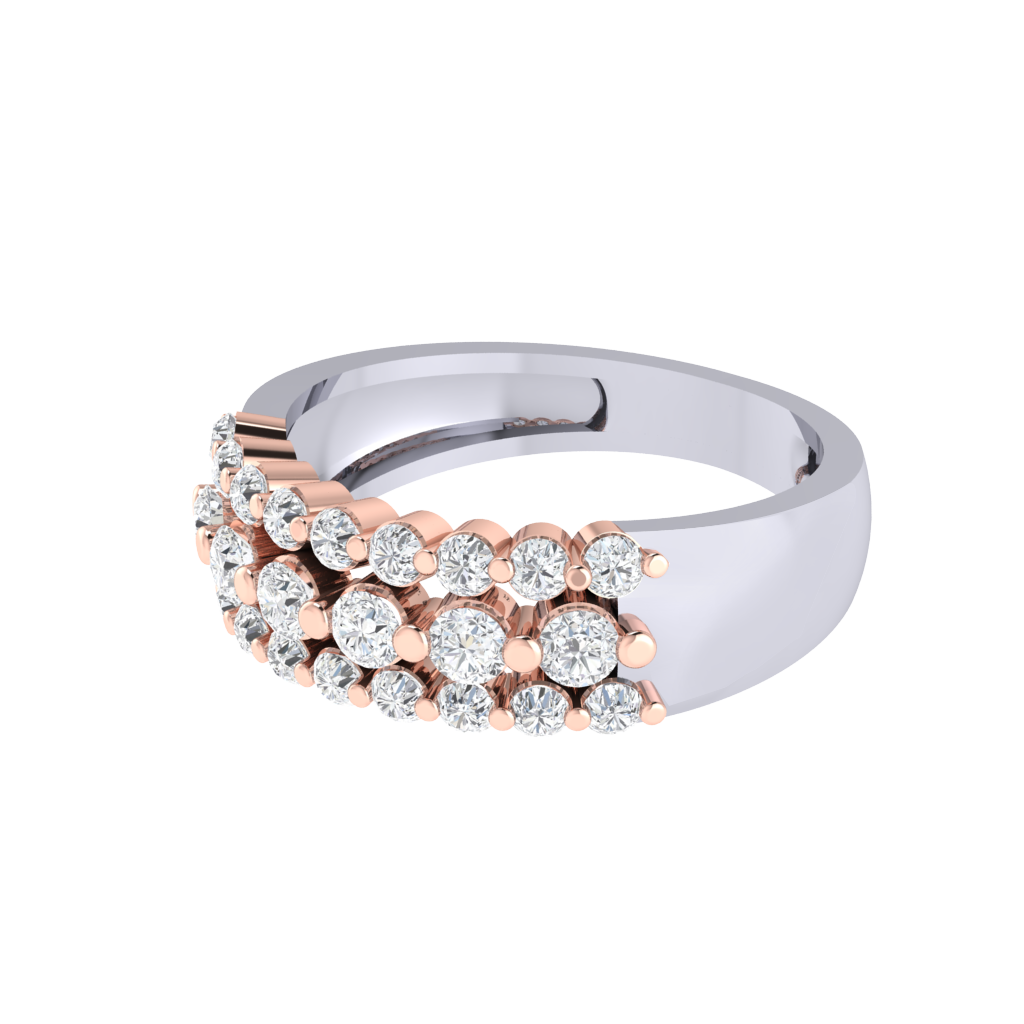 Diamtrendz 925 sterling silver rose gold plated cubic zirconia band ring