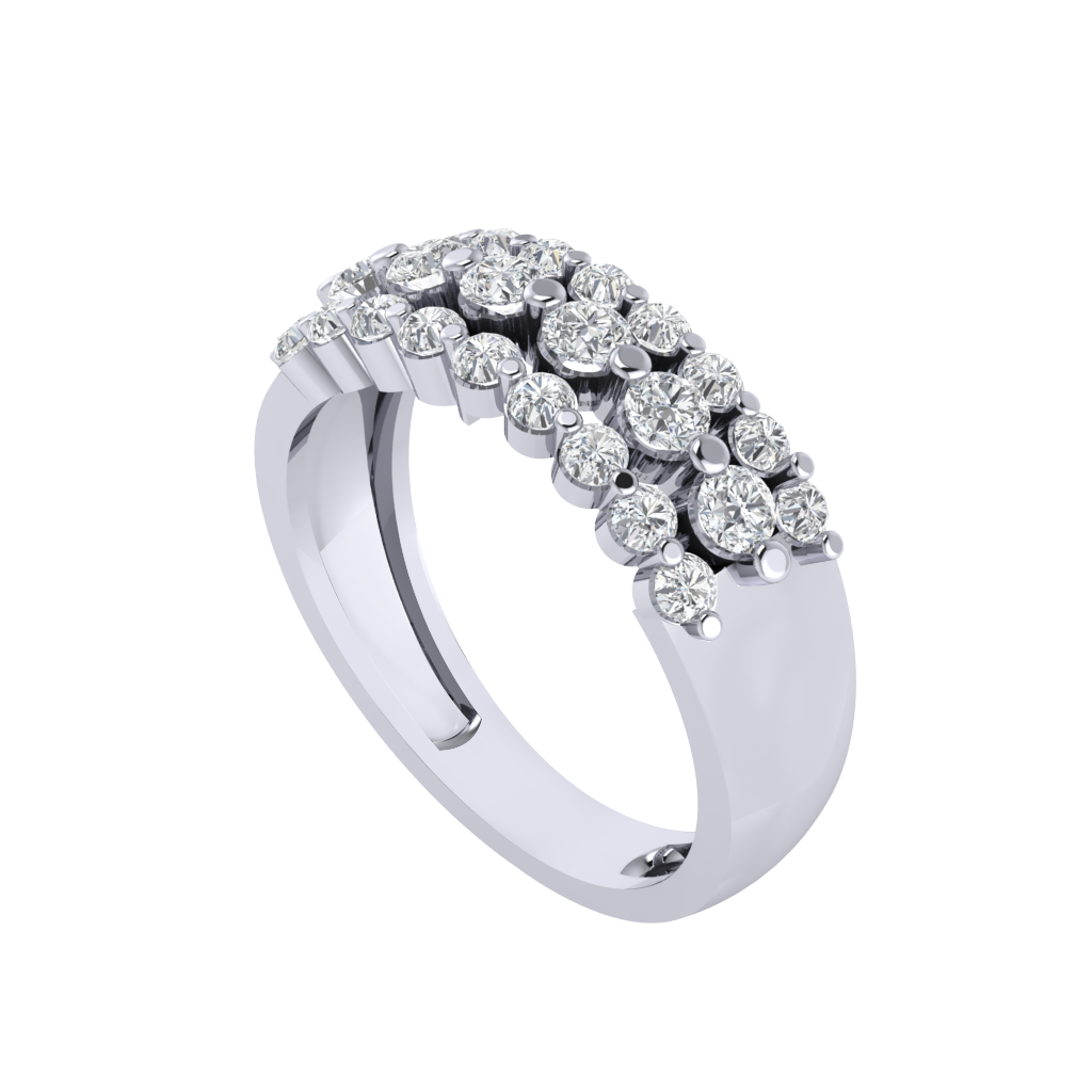 Diamtrendz 925 sterling silver white gold plated cubic zirconia band ring