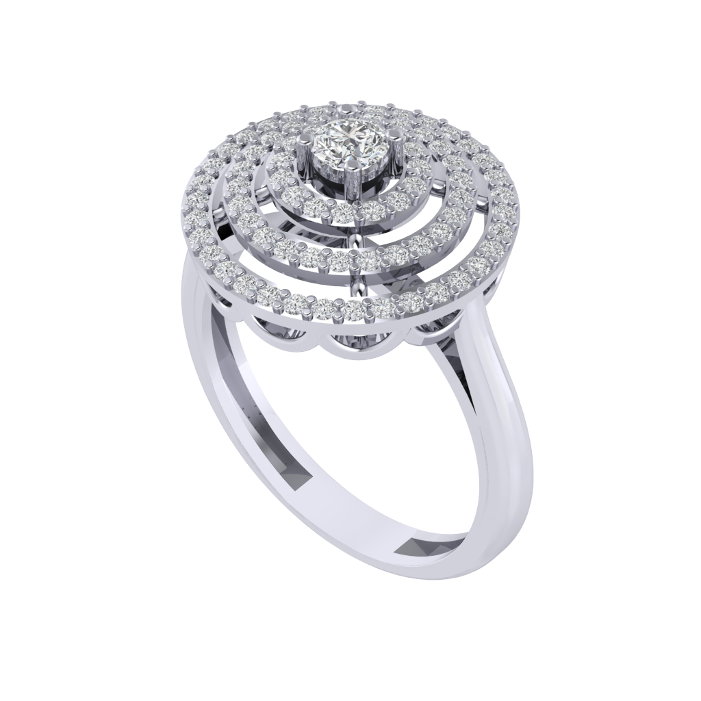 Diamtrendz 925 sterling silver white gold plated cubic zirconia halo ring