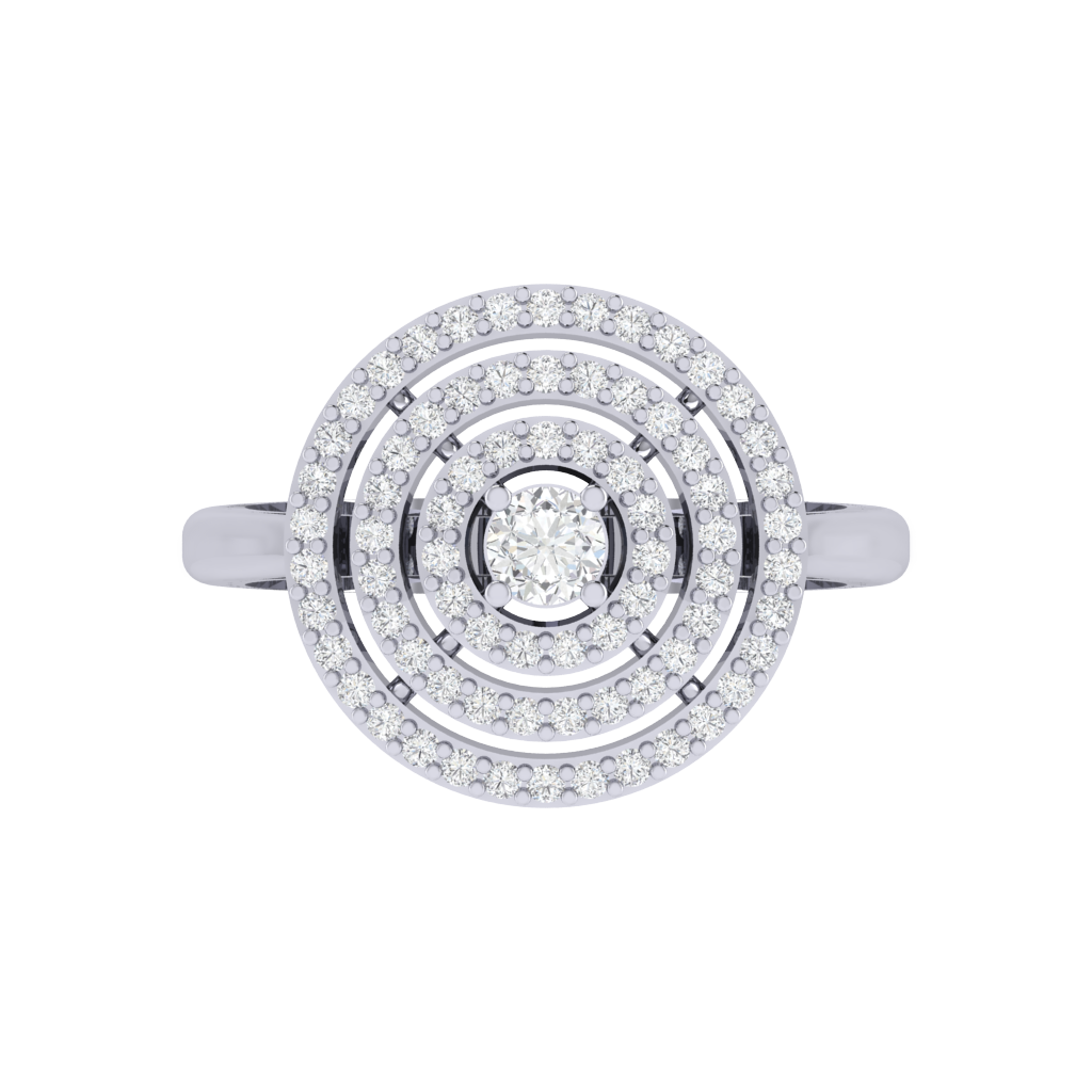 Diamtrendz 925 sterling silver white gold plated cubic zirconia halo ring