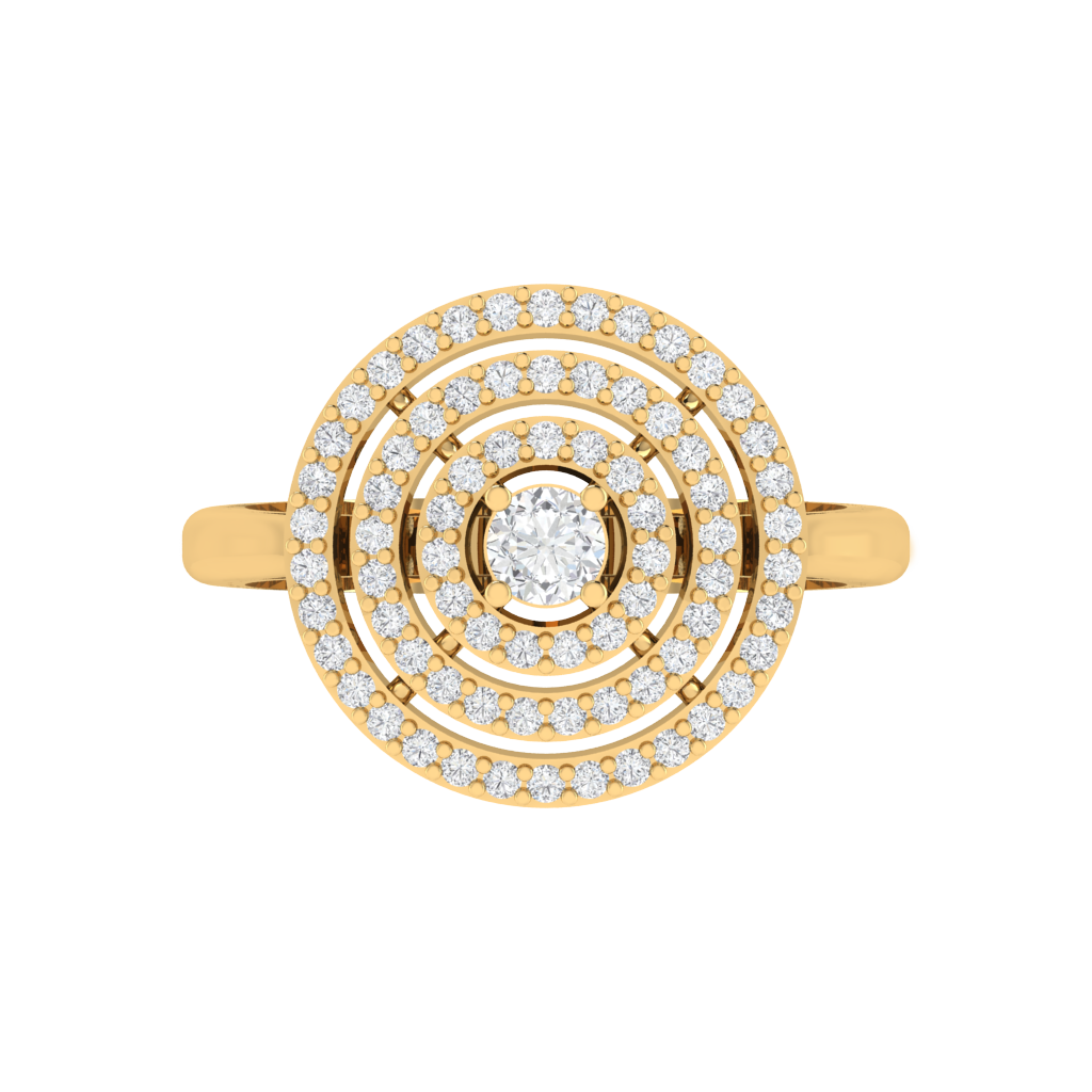 Diamtrendz 925 sterling silver yellow gold plated cubic zirconia halo ring