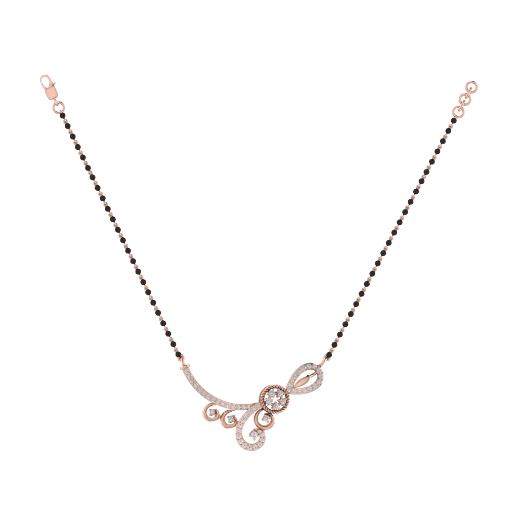 925 sterling silver rose gold plated mangalsutra