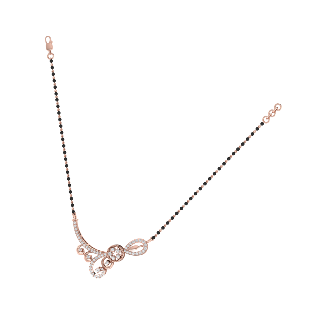 925 sterling silver rose gold plated mangalsutra