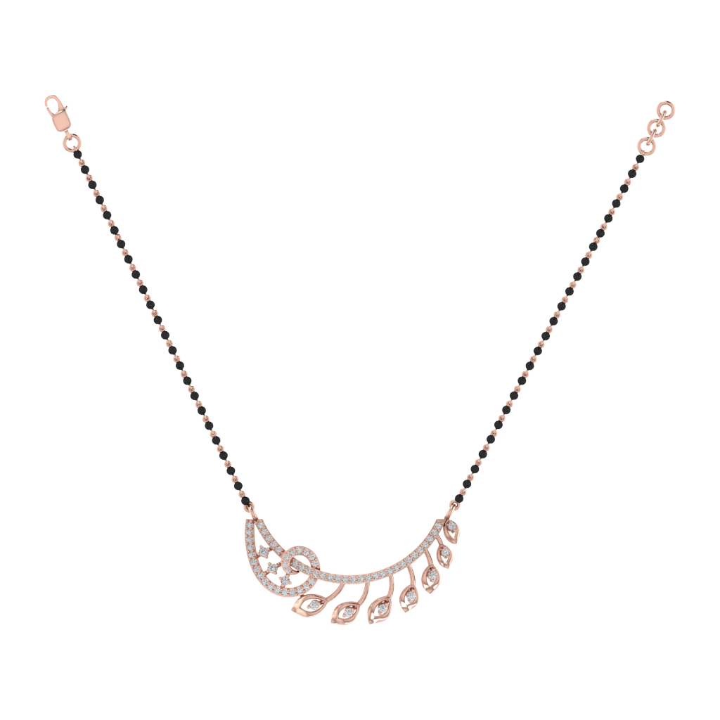 925 sterling silver rose gold plated mangalsutra