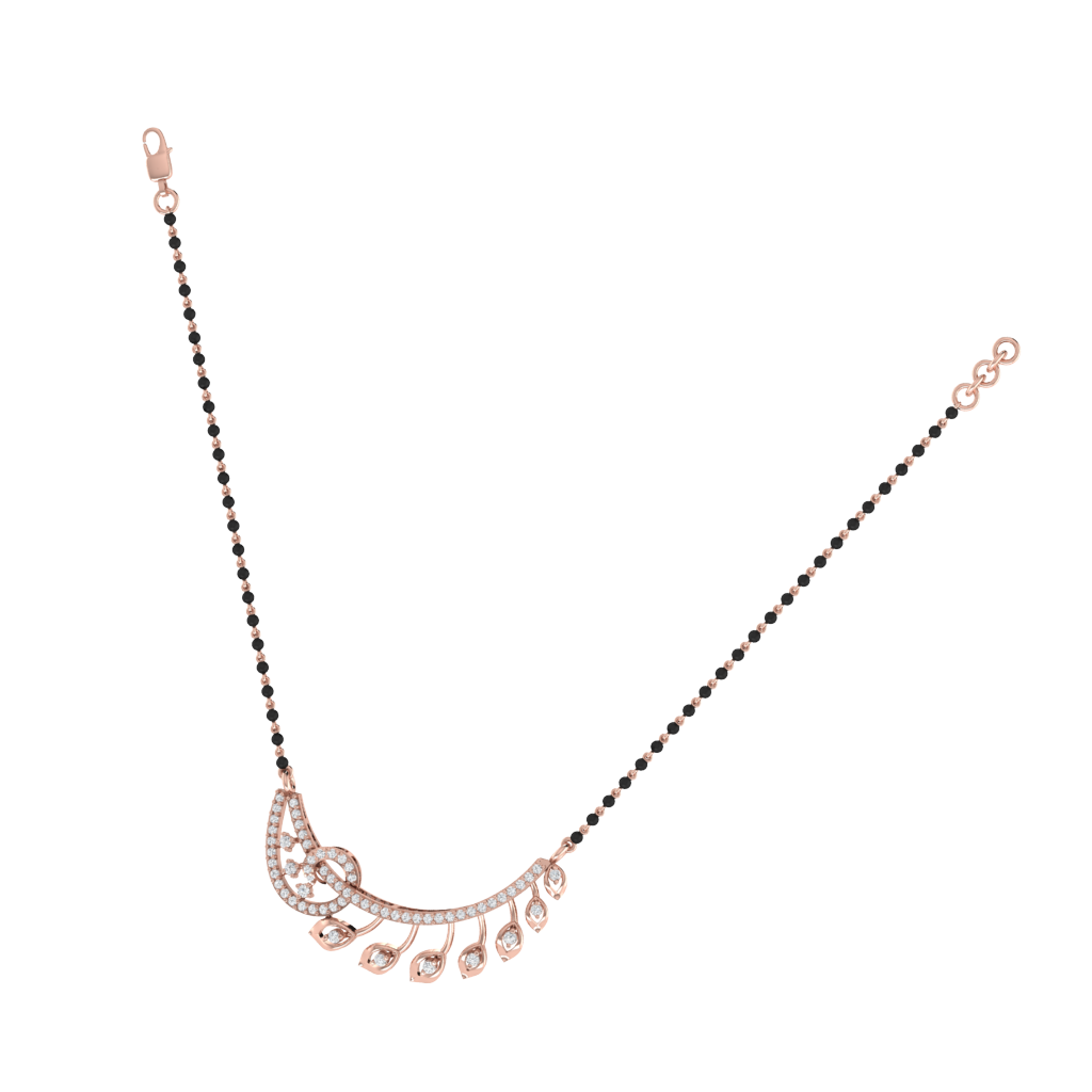 925 sterling silver rose gold plated mangalsutra