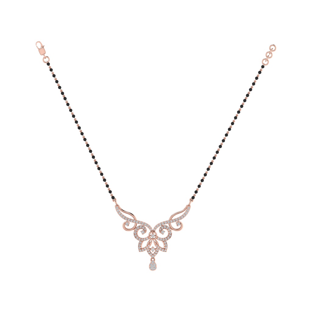 925 sterling silver rose gold plated mangalsutra