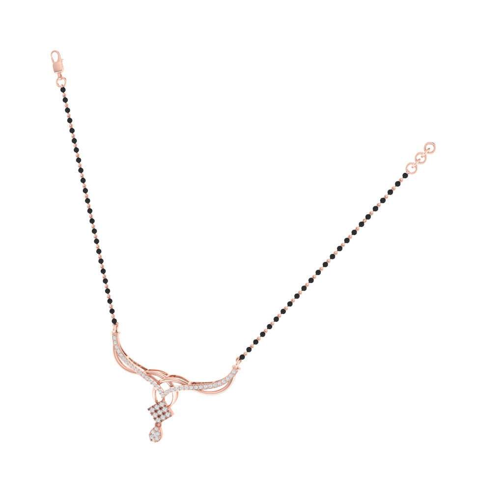 925 sterling silver rose gold plated mangalsutra