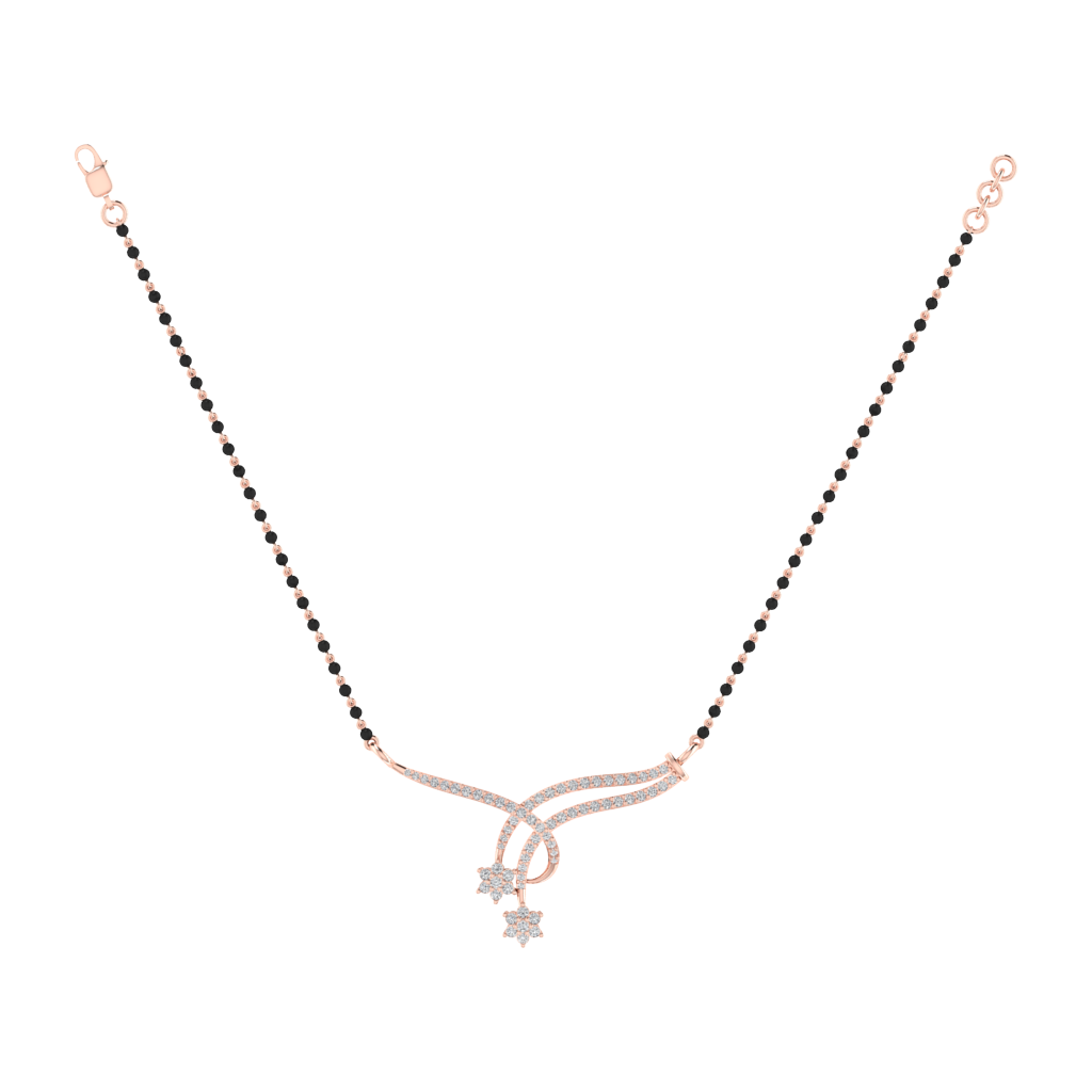 925 sterling silver rose gold plated mangalsutra