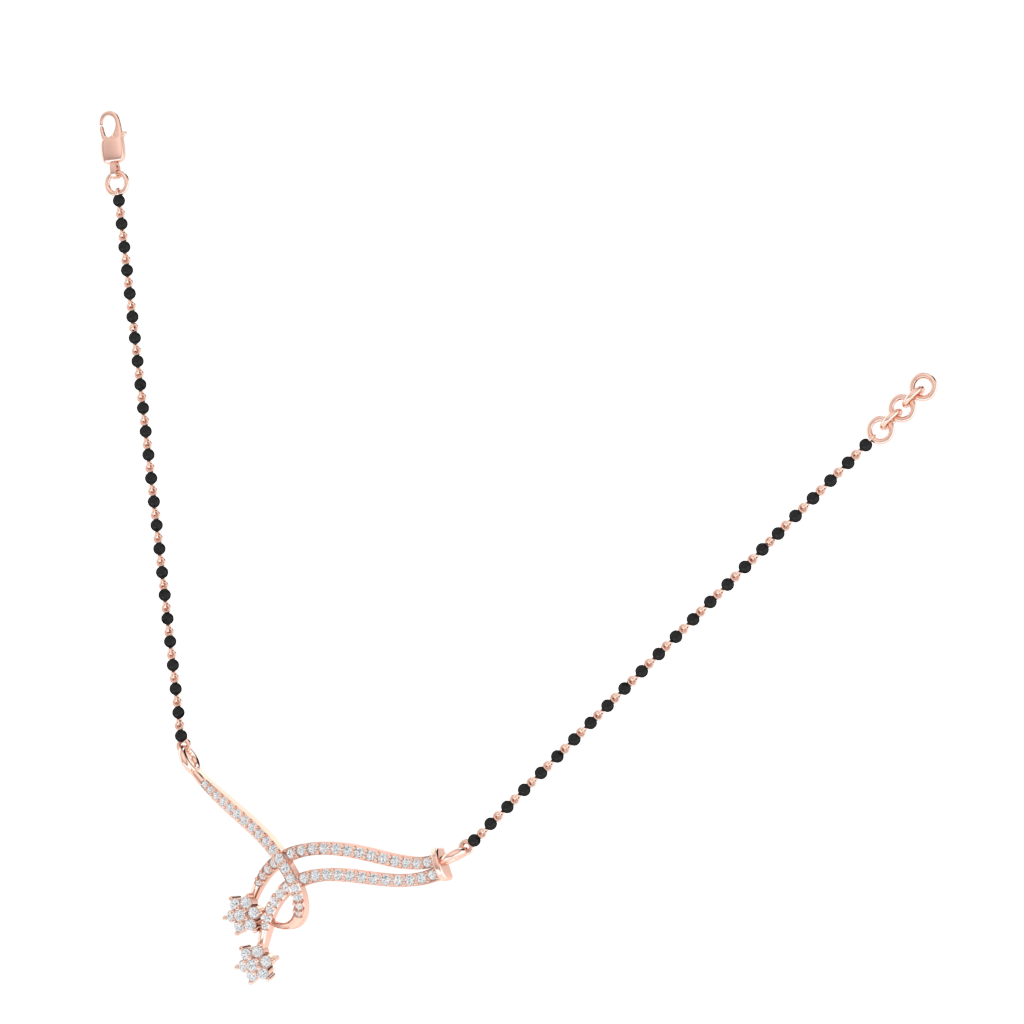 925 sterling silver rose gold plated mangalsutra