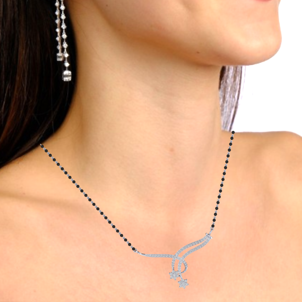 925 sterling silver rhodium plated mangalsutra