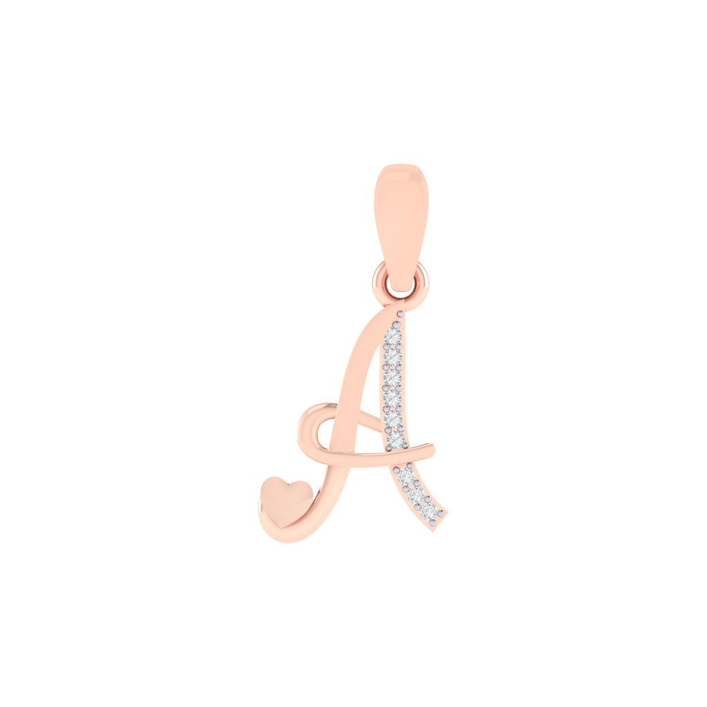 rose gold plated 925 sterling silver letter A pendant