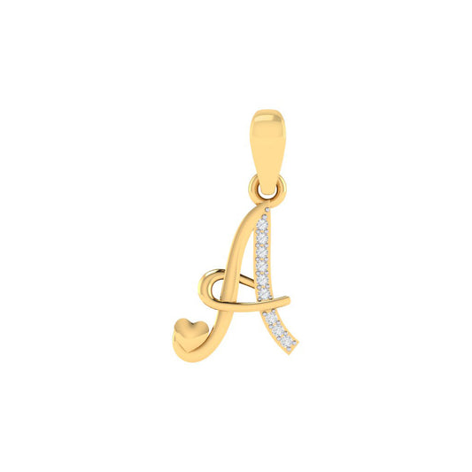 gold plated 925 sterling silver letter A pendant