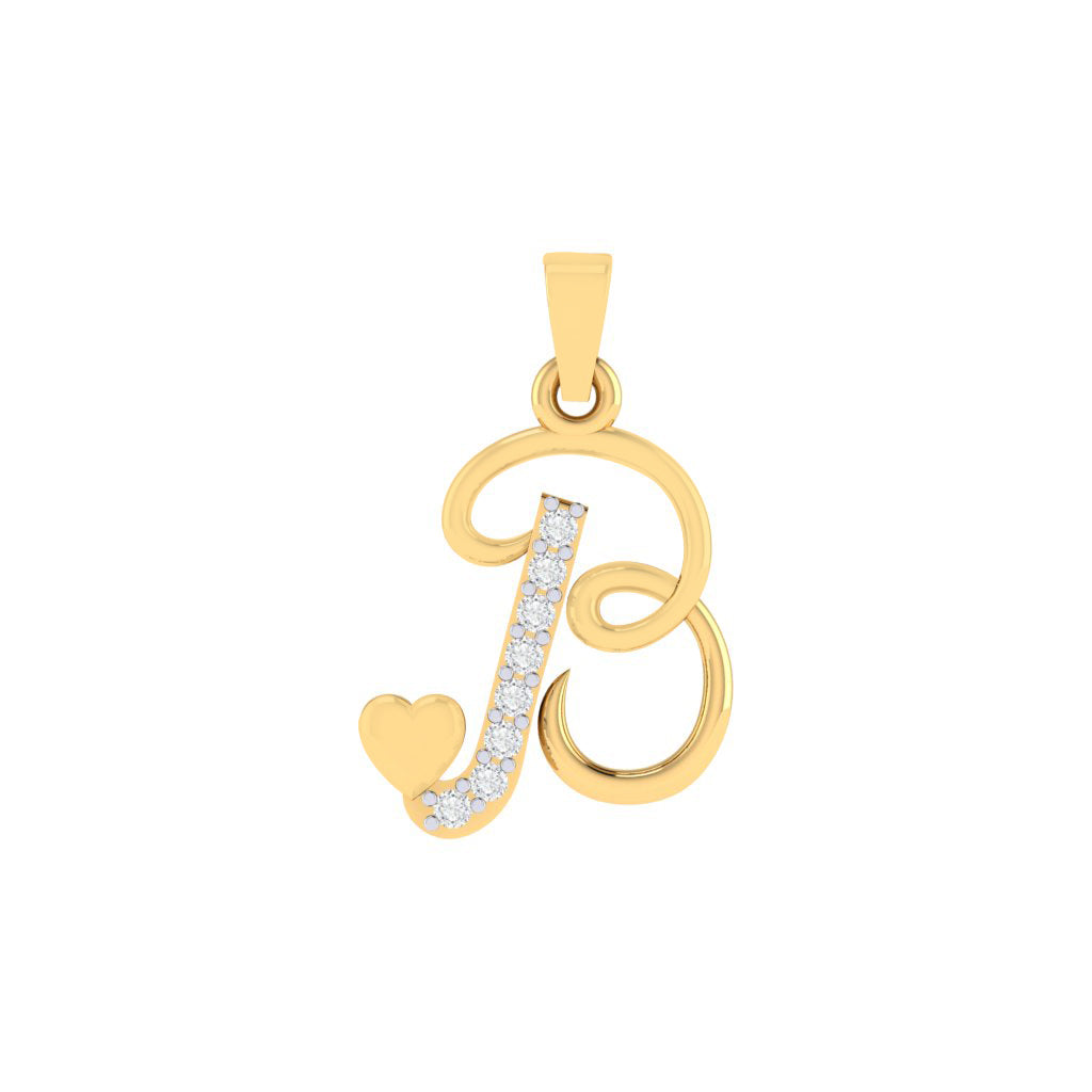 gold plated 925 sterling silver letter B pendant