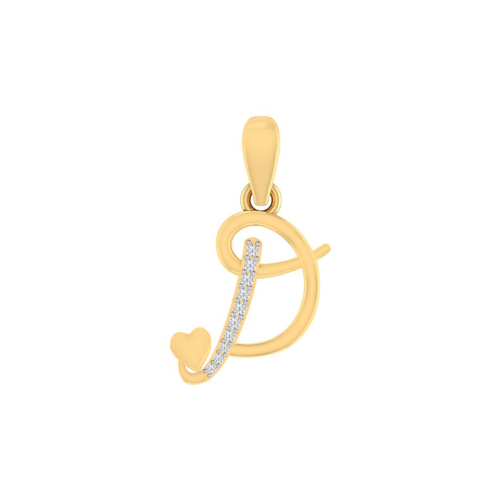 gold plated 925 sterling silver letter D pendant