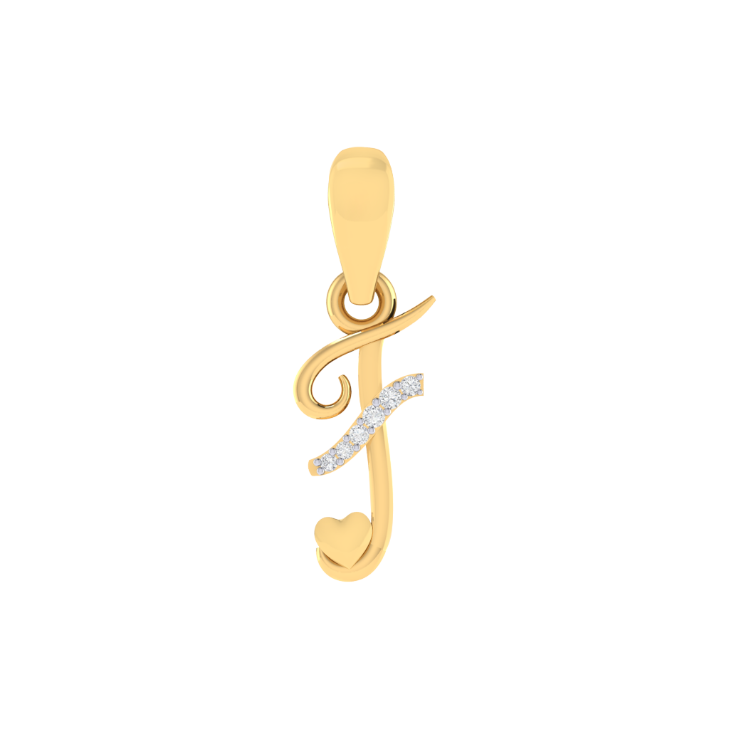 gold plated 925 sterling silver letter F pendant