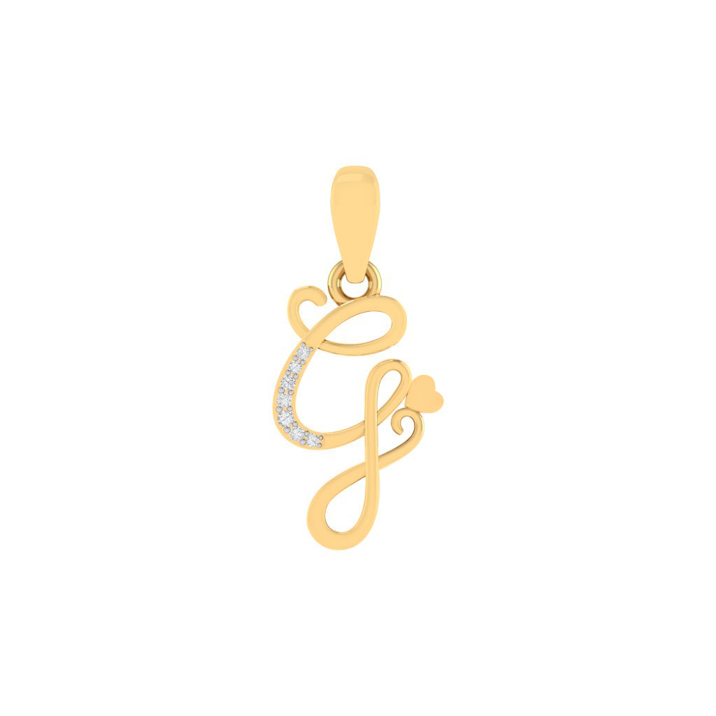 gold plated 925 sterling silver letter G pendant