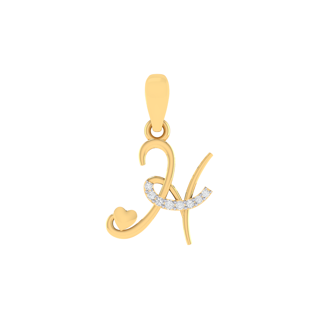 gold plated 925 sterling silver letter H pendant