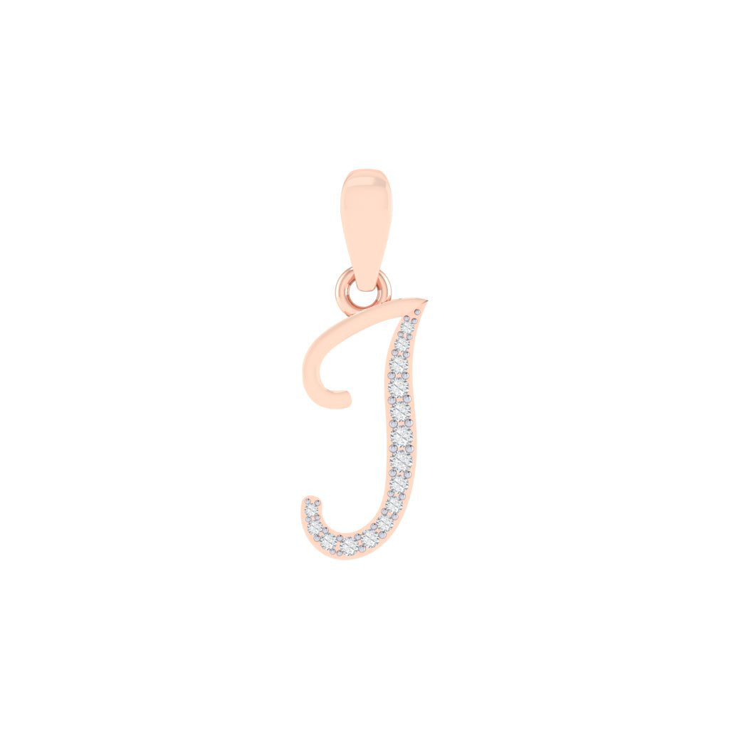 rose gold plated 925 sterling silver letter J pendant
