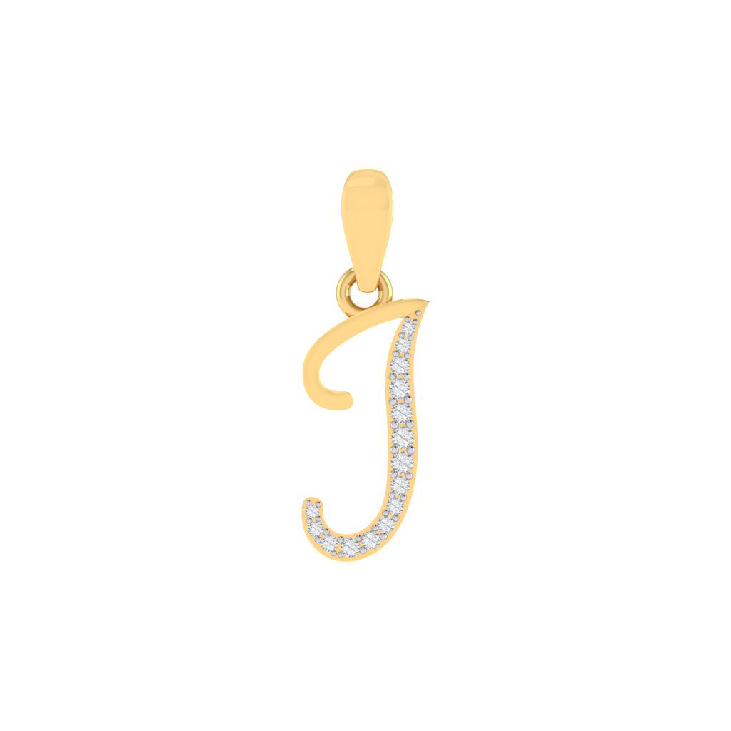 gold plated 925 sterling silver letter J pendant