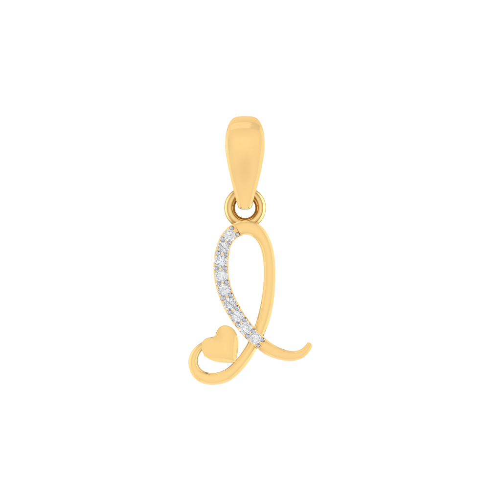 gold plated 925 sterling silver letter L pendant