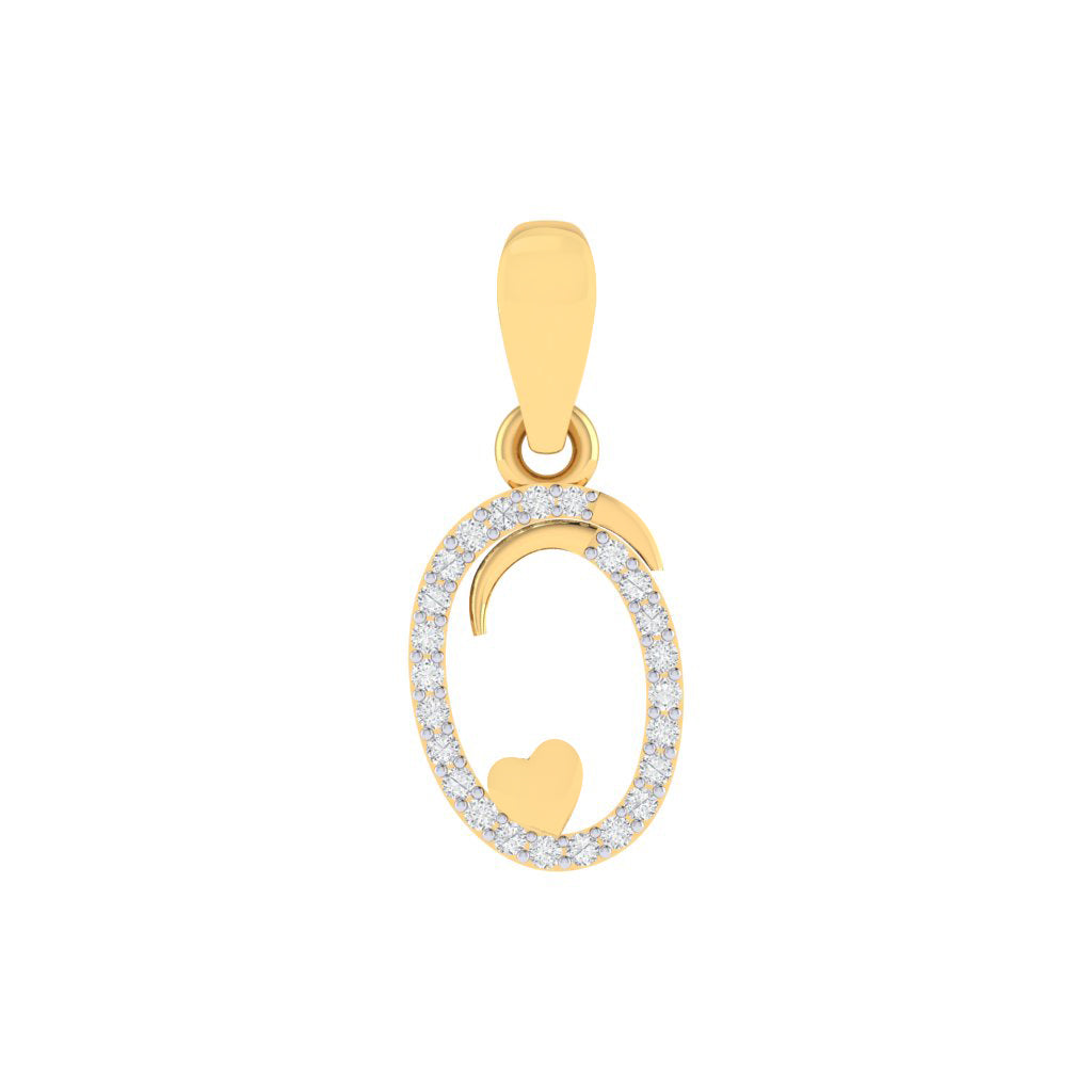 gold plated 925 sterling silver letter O pendant