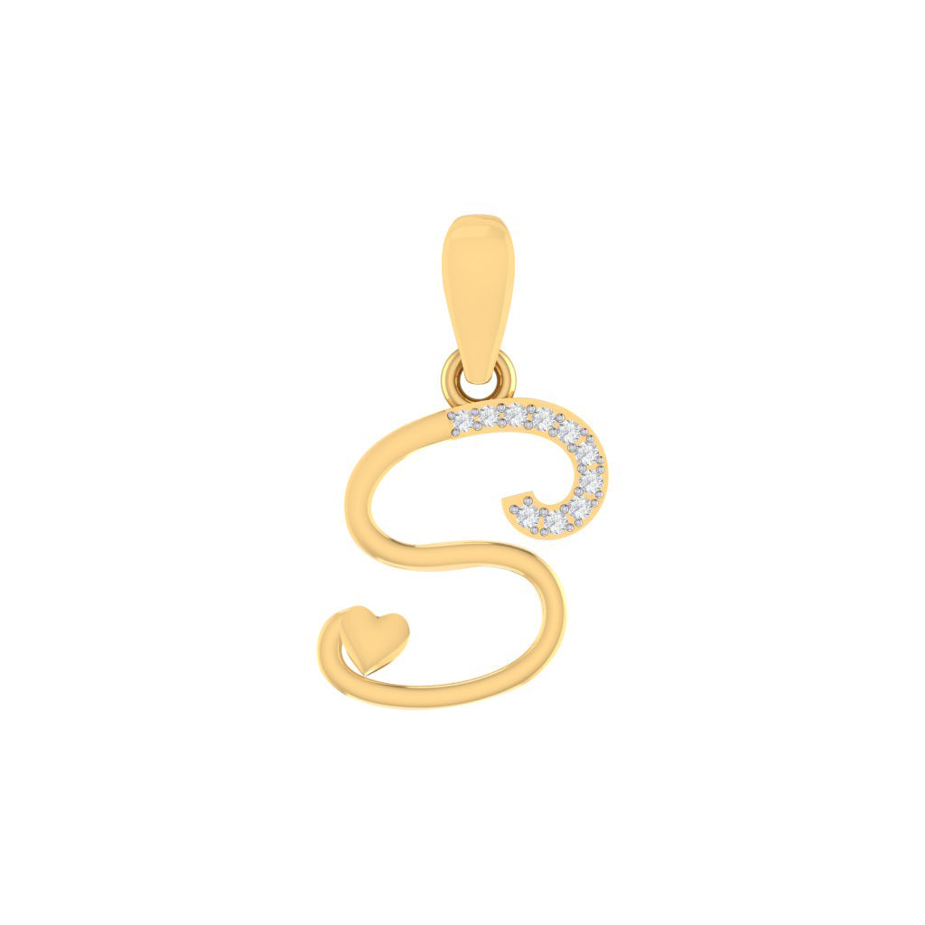 gold plated 925 sterling silver letter S pendant