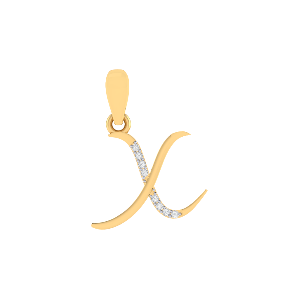 gold plated 925 sterling silver letter X pendant