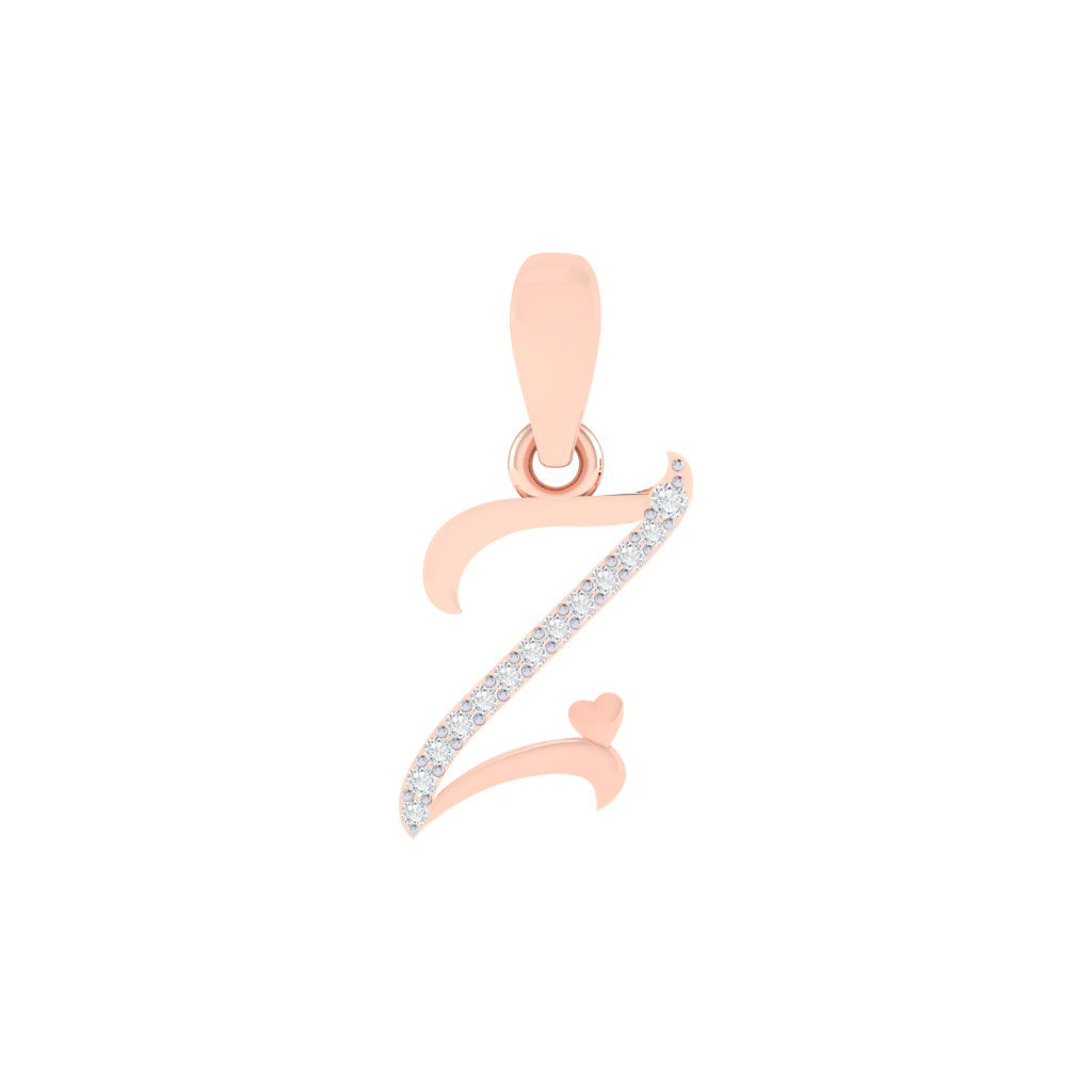 rose gold plated 925 sterling silver letter Z pendant