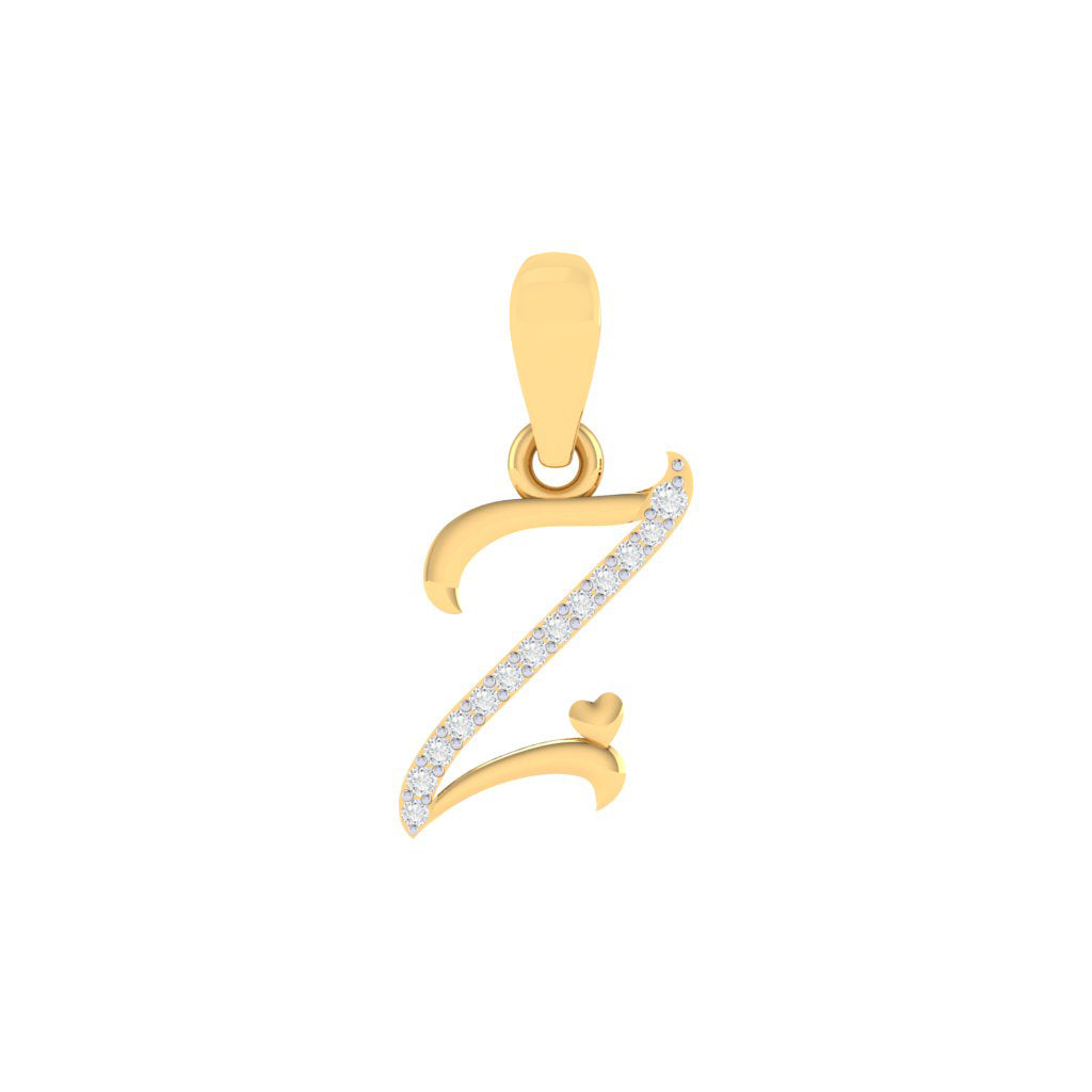 gold plated 925 sterling silver letter Z pendant
