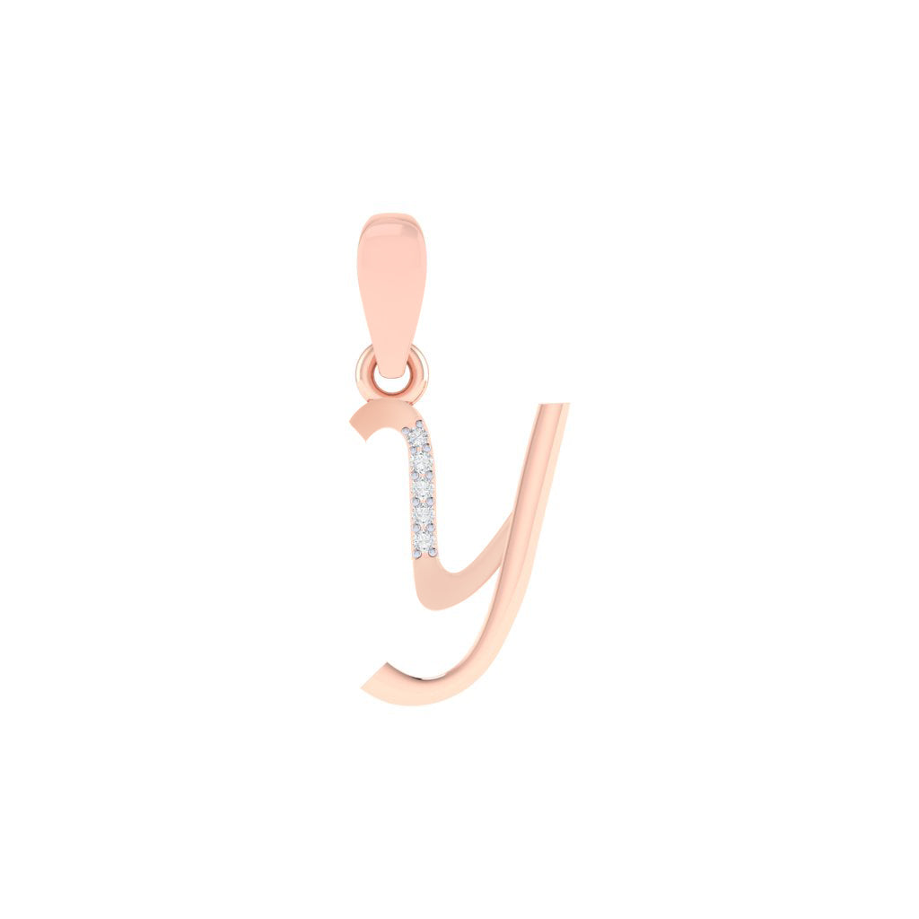 rose gold plated 925 sterling silver letter Y pendant