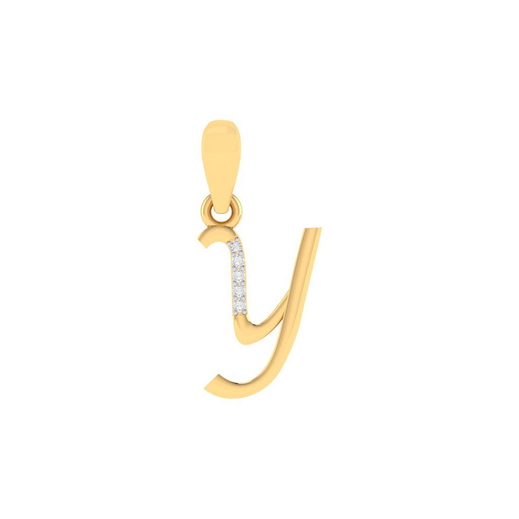 gold plated 925 sterling silver letter Y pendant