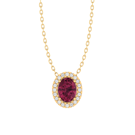 yellow gold plated sterling silver oval shape tourmaline pendant