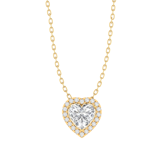 yellow gold plated sterling silver heart shape cubic-zirconia pendant