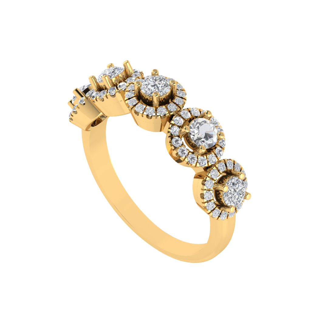 Diamtrendz 925 sterling silver yellow gold plated cubic zirconia ring