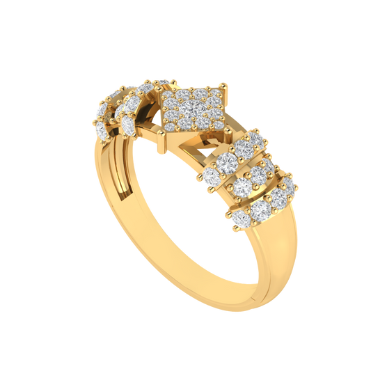 Diamtrendz 925 sterling silver yellow gold plated cubic zirconia band ring