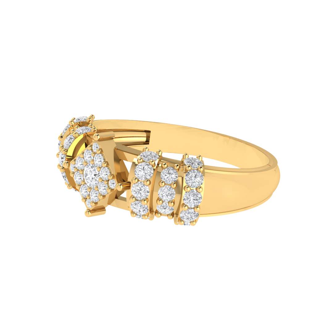 Diamtrendz 925 sterling silver yellow gold plated cubic zirconia band ring
