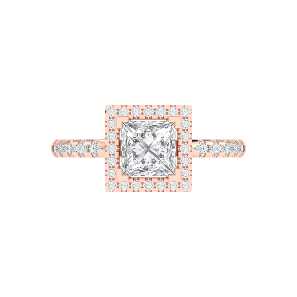 Diamtrendz 925 sterling silver rose gold plated solitaire cubic zirconia gemstone ring