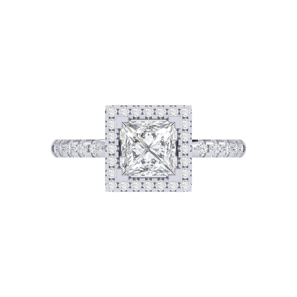 Diamtrendz 925 sterling silver white gold plated solitaire cubic zirconia gemstone ring