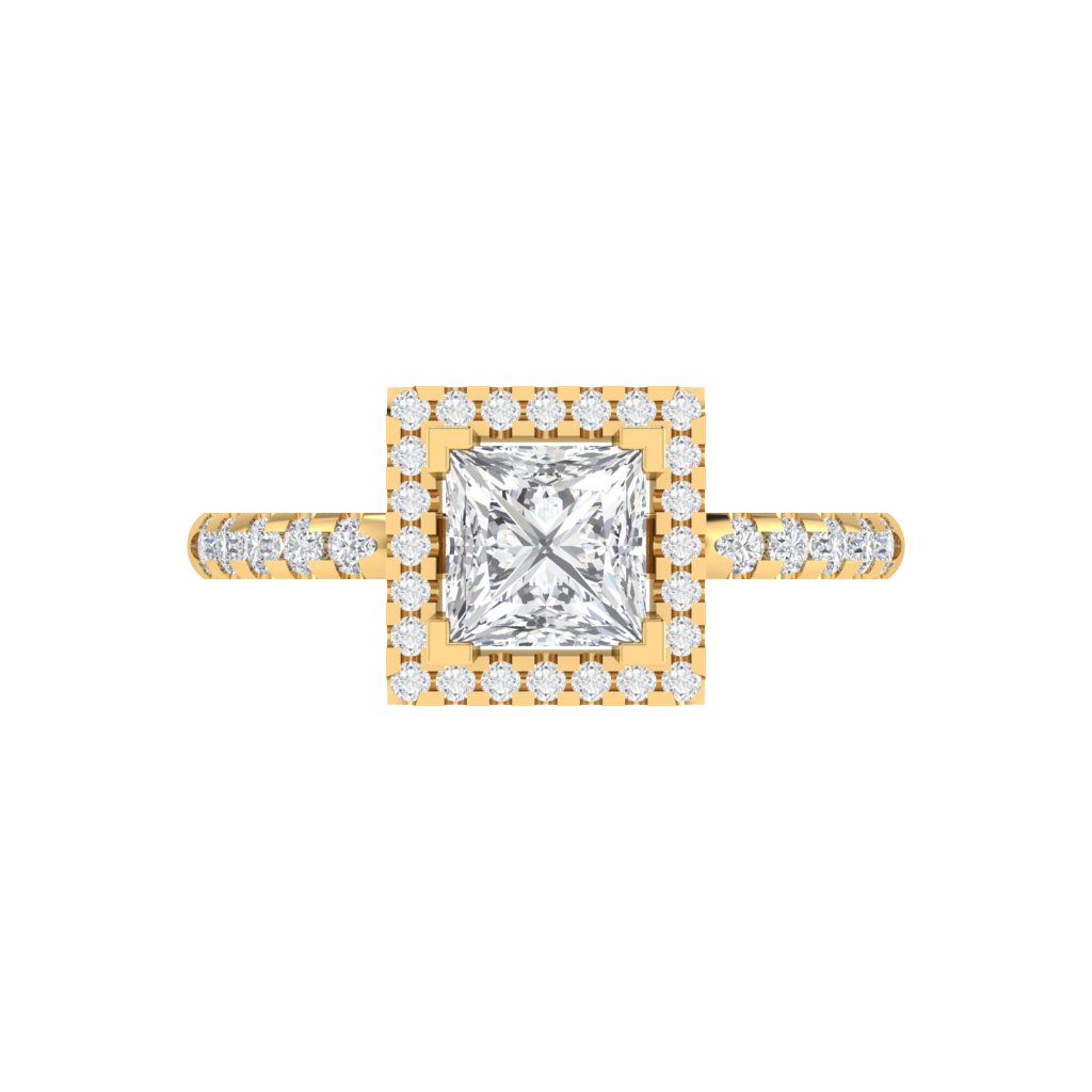 Diamtrendz 925 sterling silver yellow gold plated solitaire cubic zirconia gemstone ring