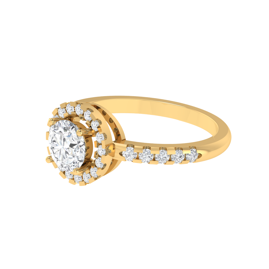 Diamtrendz 925 sterling silver yellow gold plated solitaire cubic zirconia gemstone ring