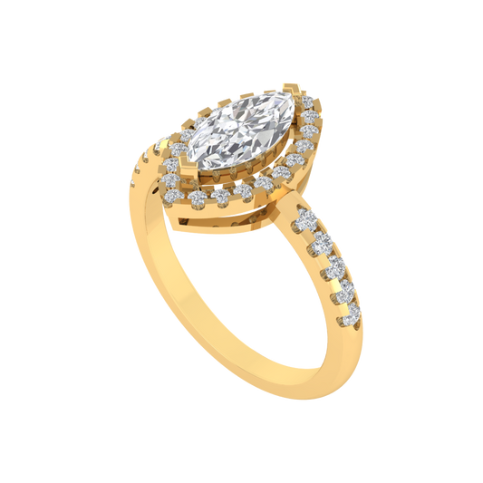 Diamtrendz 925 sterling silver yellow gold plated solitaire cubic zirconia gemstone ring