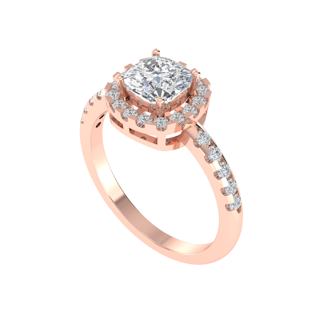Diamtrendz 925 sterling silver rose gold plated solitaire cubic zirconia gemstone ring