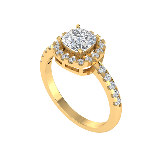Diamtrendz 925 sterling silver yellow gold plated solitaire cubic zirconia gemstone ring