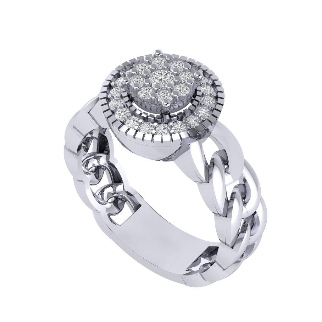 Diamtrendz 925 sterling silver white gold plated cubic zirconia ring