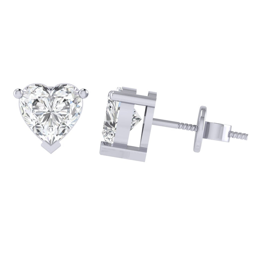 white gold plated sterling silver heart shape cubic zirconia april birthstone stud earrings