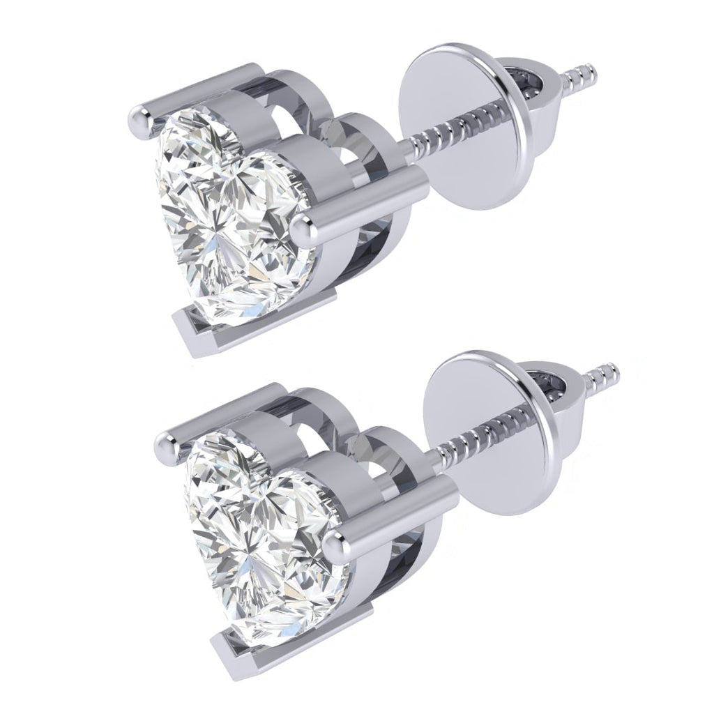 white gold plated sterling silver heart shape cubic zirconia april birthstone stud earrings
